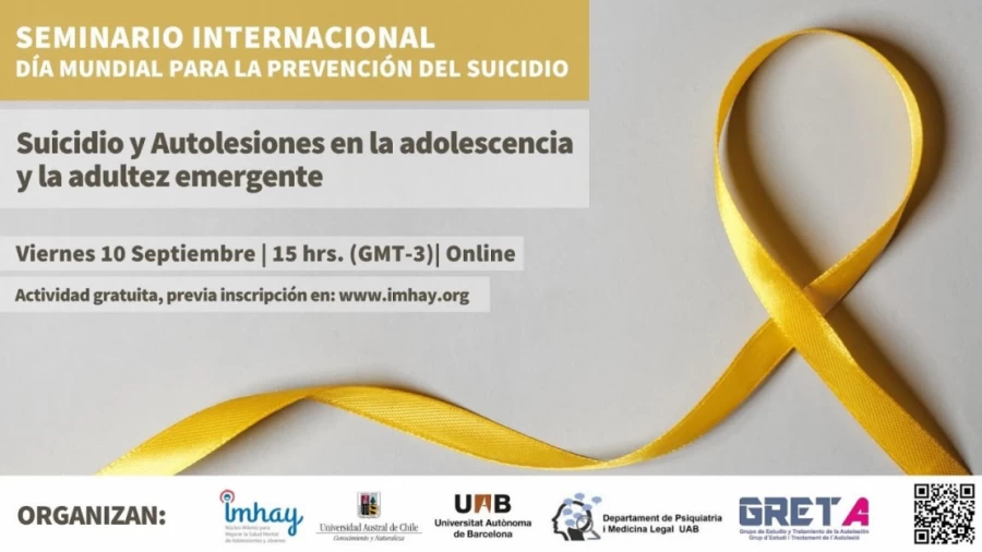 Imagen portada Seminario internacional: "Suicidio y autolesiones en la adolescencia y adultez emergente"