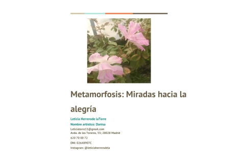 El recurso Exposición "Metamorfosis: Miradas hacia la alegría" de Leticia Herrero De La Torre lo ha compartido el mismo autor
